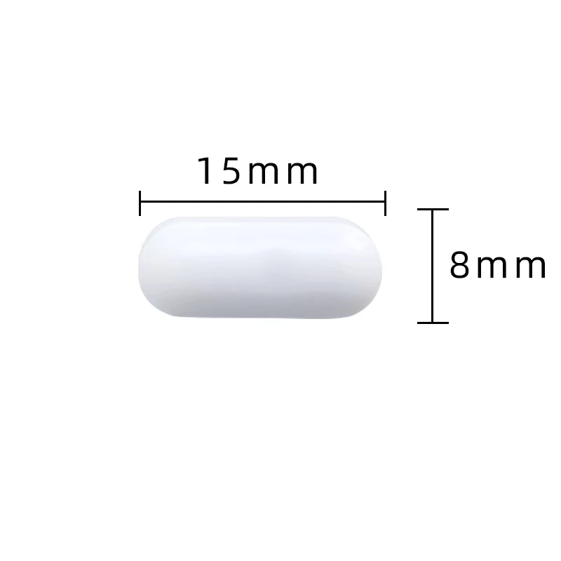 C8x15mm laboratory Magnetic Stirrer Mixer Stir Bars without Pivot Ring Plain Stirring white  Spinbars , Pack of 10pcs