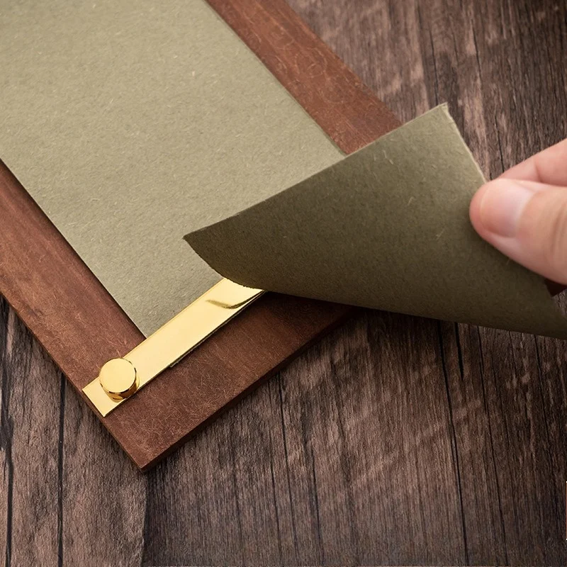 Hanging Retro Note Board Clip Roll Tearable Note Paper Ins Style Blank Wooden Memo Pad Blank Message Notebook For Daily Use