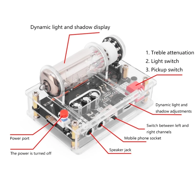 6E2 القطط العين أنبوب وحدة المجلس VU متر المؤشر مع كابل شحن الحبل