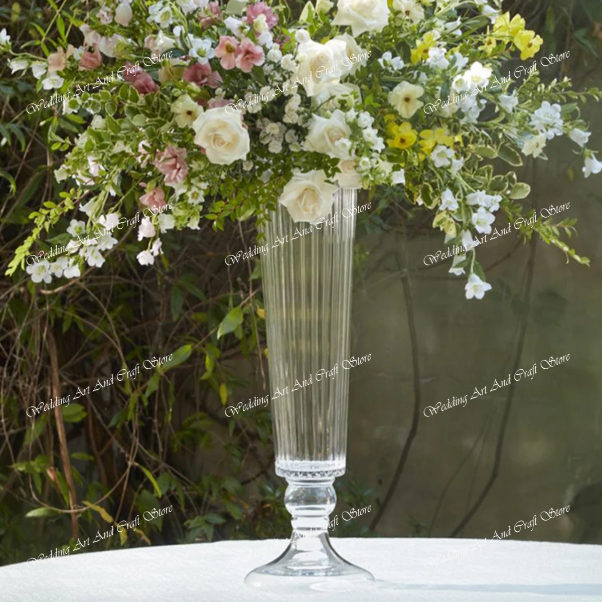 

4pcs 70cm tall)wholesale clear glass vases for wedding party event table centerpieces decoration