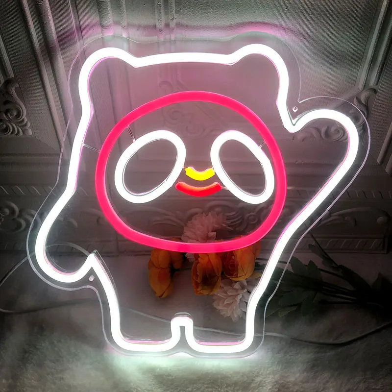 

Neon Signs Panda Shaped LED Neon Lights Light Sign Wall Decor Animal Neon LED Lights for Christmas Birthday Wedding Party