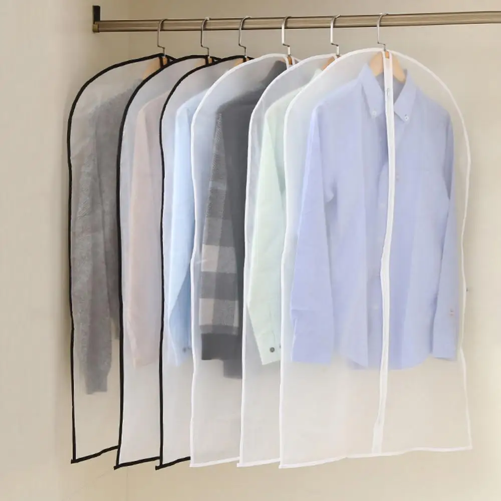 3Pcs Clothing Covers Clothes Dust Cover Transparent Thickened Washable Household Dust Cover Coat Suit Cover Hanging Clothes Bag