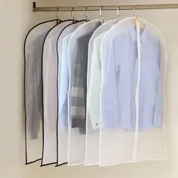 3Pcs Clothing Covers Clothes Dust Cover Transparent Thickened Washable Household Dust Cover Coat Suit Cover Hanging Clothes Bag