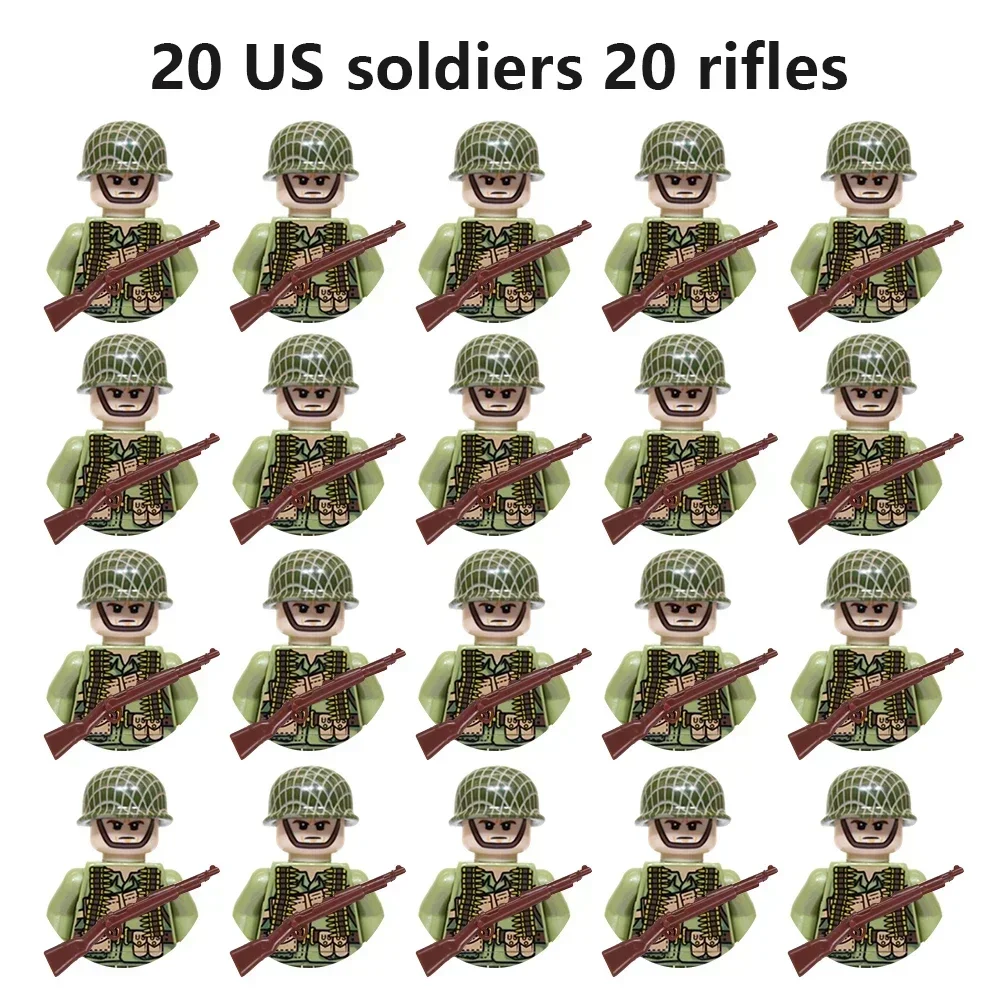 20 Stück WWII Sowjetische Soldaten Militärfiguren, Armee-Männer Bausatz-Modellspielzeug, Schlachtfeld-Kampf-Sammlung, Militärisches Geschenk – Detail 3