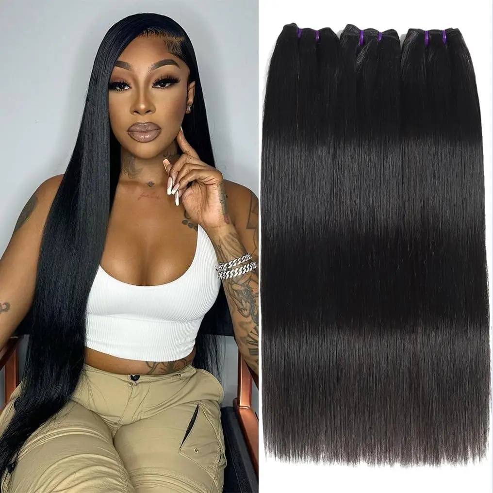 Brazilian Virgin Hair Straight Human Hair (18/20/22 Inch) 100% Unprocessed Straight Brazilian Virgin Human Hair