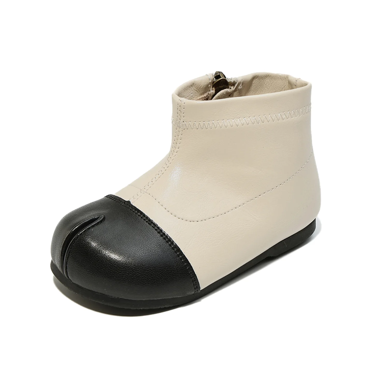 Toddler Girls' Split-Toe Ankle Boots – Soft Sole Chelsea Style with Side Zipper Little Princess Casual Leather Shoes