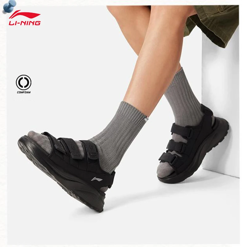 صنادل LI-NING للرجال والنساء من الكوكا الناعم مبطنة مريحة للجنسين أحذية رياضية عصرية AGUV001
