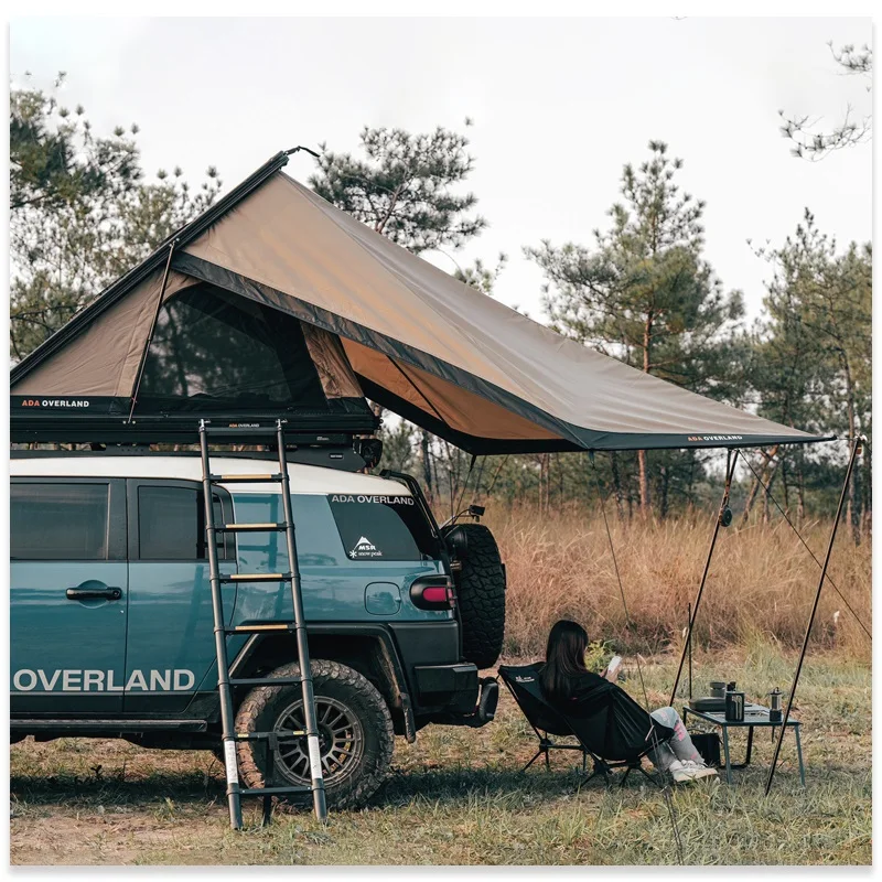 

Outdoor Camping Folding Hard Shell Vehicle Open Car Roof Tent Box Hard Roof Tent Independent Car Tent