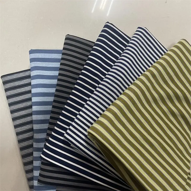 

Полосатая мерсеризованная клетчатая хлопковая швейная ткань, легкая мягкая летняя поло унисекс, футболка, платье, дизайнерская одежда, текстиль «сделай сам»