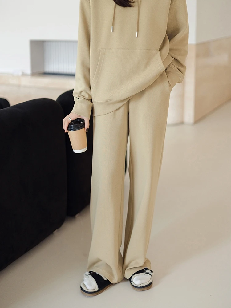 

Original Khaki Wide Leg Casual Pants Women's High Waist Trousers Comfortable Loose Fit Spring Autumn New Sle Commute Sle