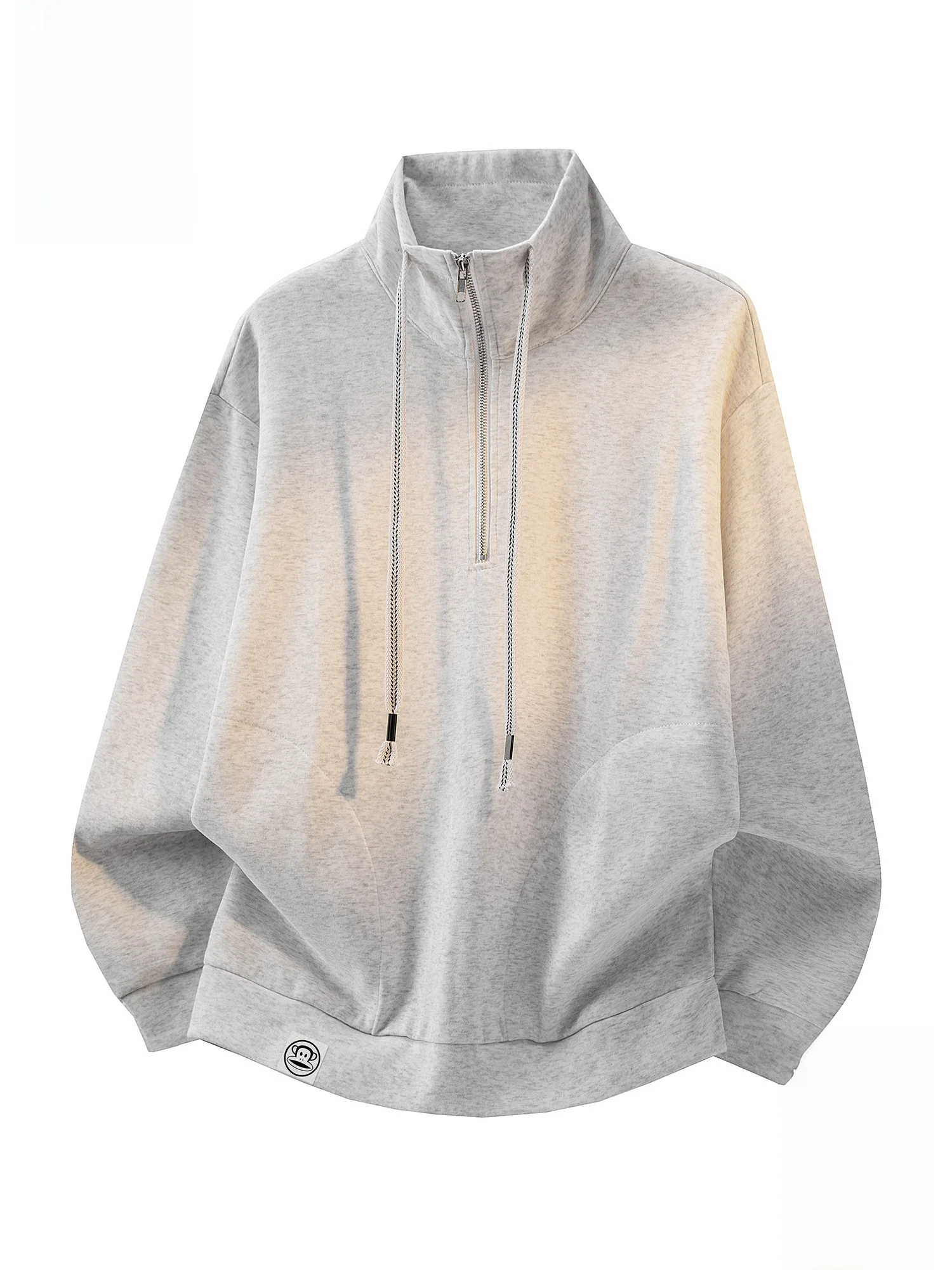 

PaulFrank American Sle Loose Fit Zipper Design Sweatirt Men's Spring Casual Stand Collar Monkey Face Print Long Sve Top