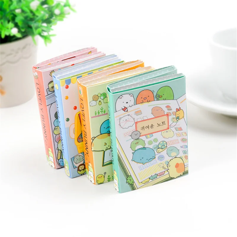 1pcs Cute Cartoon Memo Pad Lovely Bunny 6 Fold Self Adhesive Sticky Notes Diary Planner Stickers Office School A7111