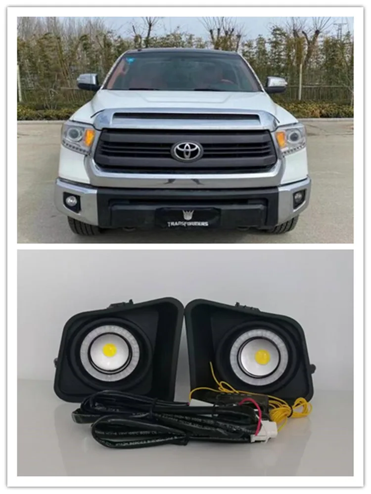 

Светодиодный противотуманный фонарь в сборе для Toyota Tundra 2014 2015 2016 2017 2018 2019 2020, передний бампер, противотуманная фара, замена дневного света Angel Eye