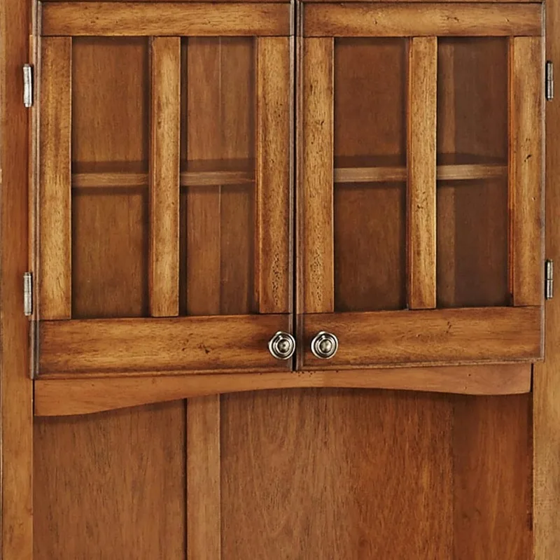 Buffet of Buffet Cottage Oak with Wood Top with Hutch Freestanding Kitchen Pantry Cabinet  Hutch Cabinet for Kitchen Dining Room