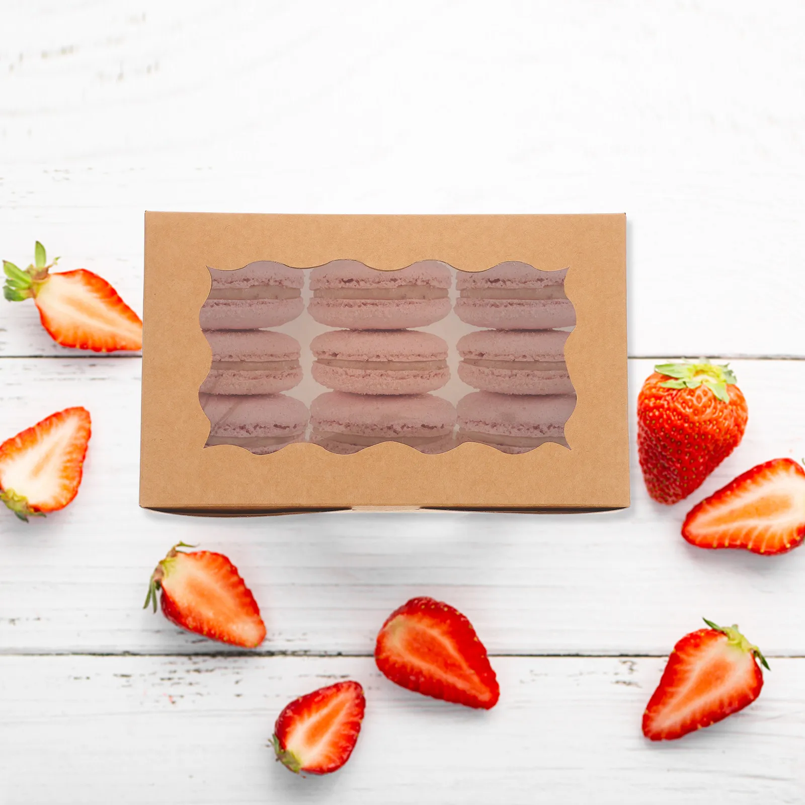 50-scatole-in-carta-kraft-con-finestra-per-dessert-confezioni-per-macaron-e-biscotti-forniture-per-feste-e-pasticceria-scatole-compatte-in-carta