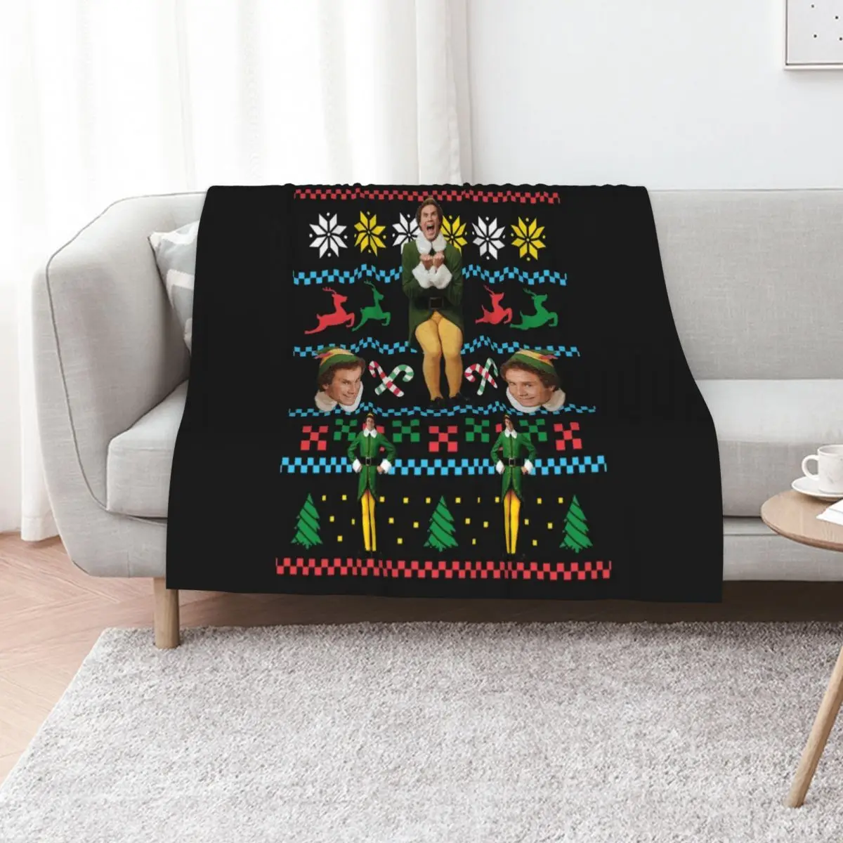 

Buddy The Elf Ugly Christmas Sweater Design Classic Xmas Movie Fun Gift Will Ferrell Classic Throw Blanket