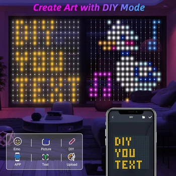 LED Smart Gordijnverlichting Smart APP Controle Muziek Sync LED Lichtslingers met afstandsbediening voor Party Halloween Kerst Decor