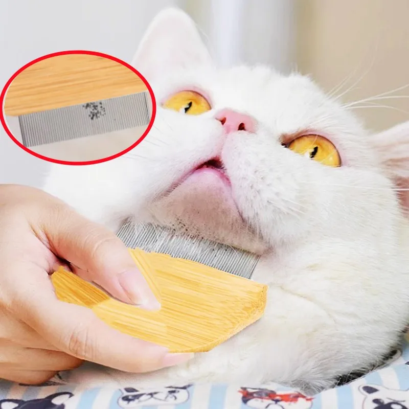 Cat Comb Cat Hair Remover Wooden Dense Combs for Cats Black Chin Cleaning Mouth Hair Cats Brush Massage Kitten Comb Pet Products