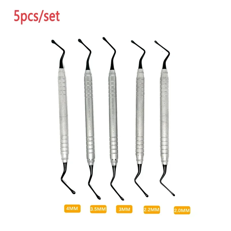 

5Pcs/set Dental Jagged Curette Periodontal Bone Curettes Periodontry High Quality Stainless Steel Oral Tooth Cleaning Tools