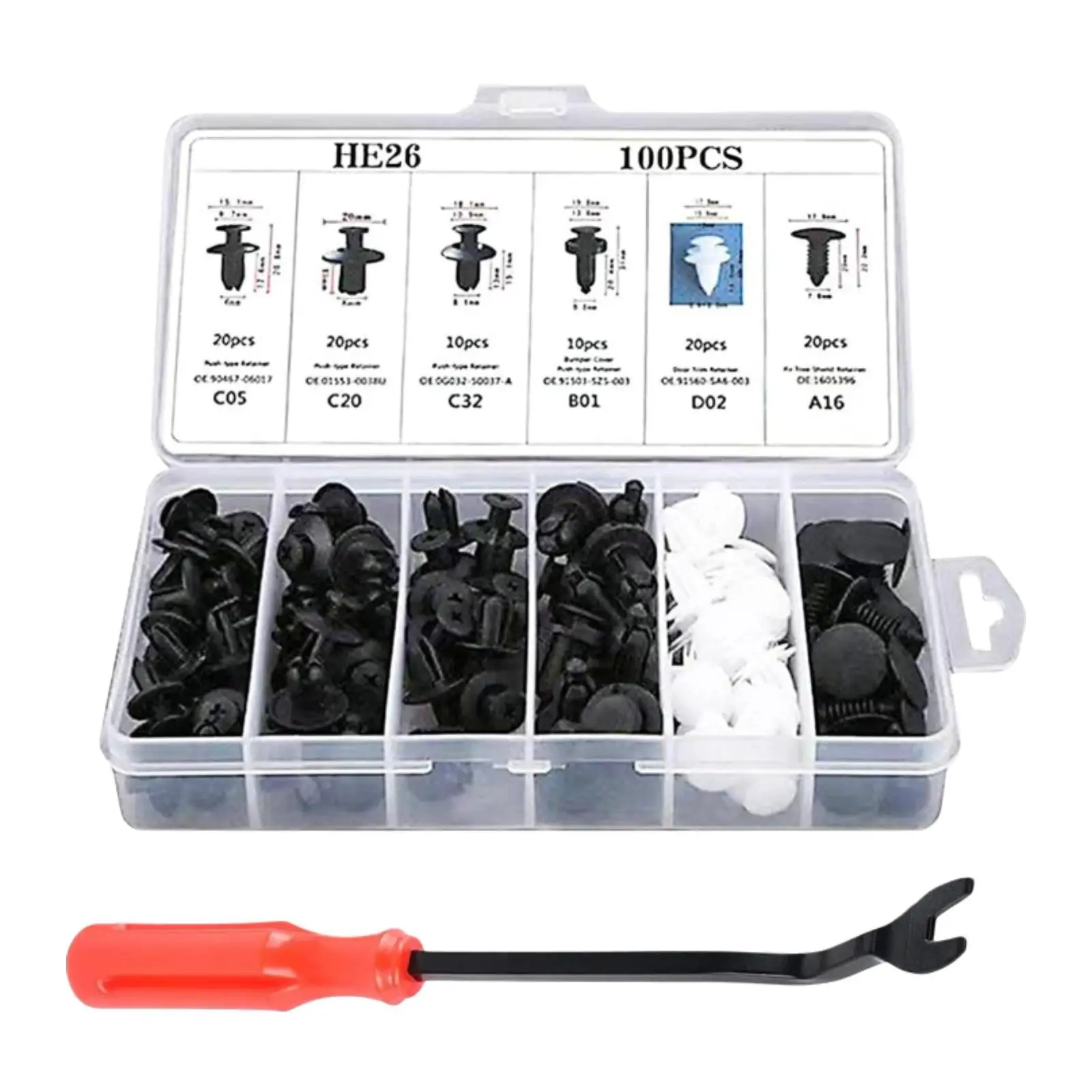 Generic Car Body Bolts Fastener Set Accessories Practical Automotive Repair Kit