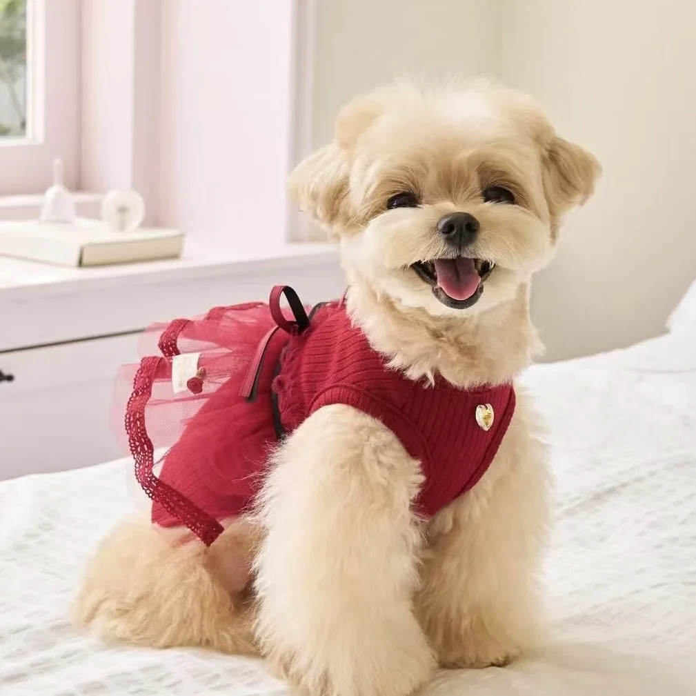 Ropa para gatos y perros: chaleco con lazo y falda princesa - imagen 2