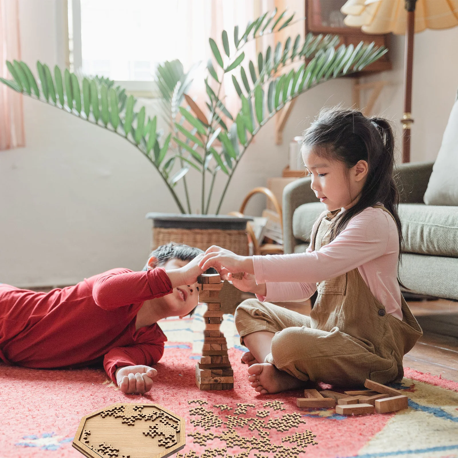 1Set Wooden Puzzle Adult Intelligence Jigsaw Parent Child Brain Exercise Stress Relief Leisure Educational Game