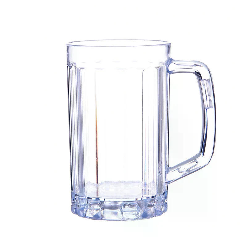 500ML Transparent Beer Mug Plastic Unbreakable Breakfast Milk Coffee Juice Water Cup Barware Drinkware for Home Party Bar KTV