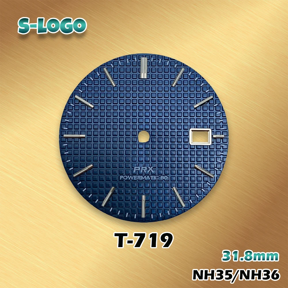 حركة NH35/NH36 - 31.8 ملم 3D S Logo قرص عربي طراز PRX |   ملحقات تعديل الساعة الرائعة من AP