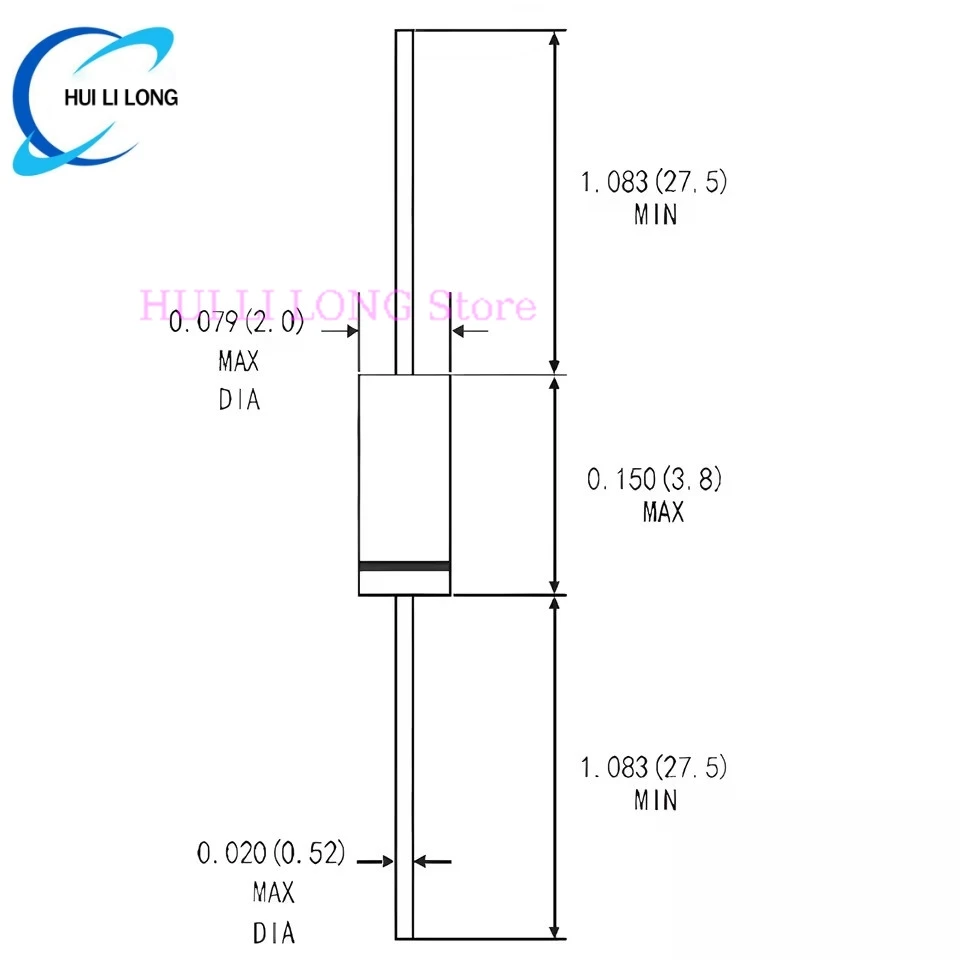 1N4148 Small Signal Fast Switching Diodes High-Speed Axial 200mA 100V DO-35 (DO-204AH) IN4148 Silicon Diodes 10/50/100PCS image 3
