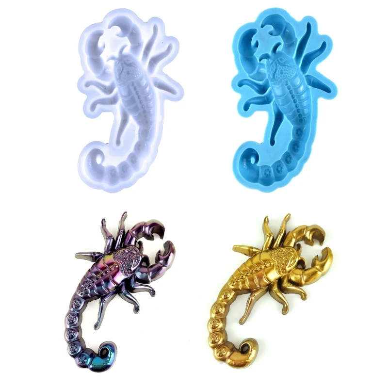 Stampo per ornamento in silicone con portachiavi a forma scorpione lucido per regalo