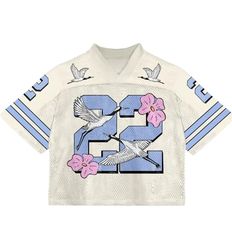 

European and American Trendy Men's 3D Printed T-shirt with Mesh Short Sleeves Football Jersey, Retro Streetwear Quick Drying Top