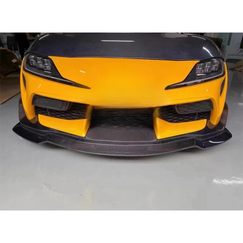 High Quality Real Dry Carbon Fiber Front Bumper Lip Spoiler Kit For Supra A90 A91