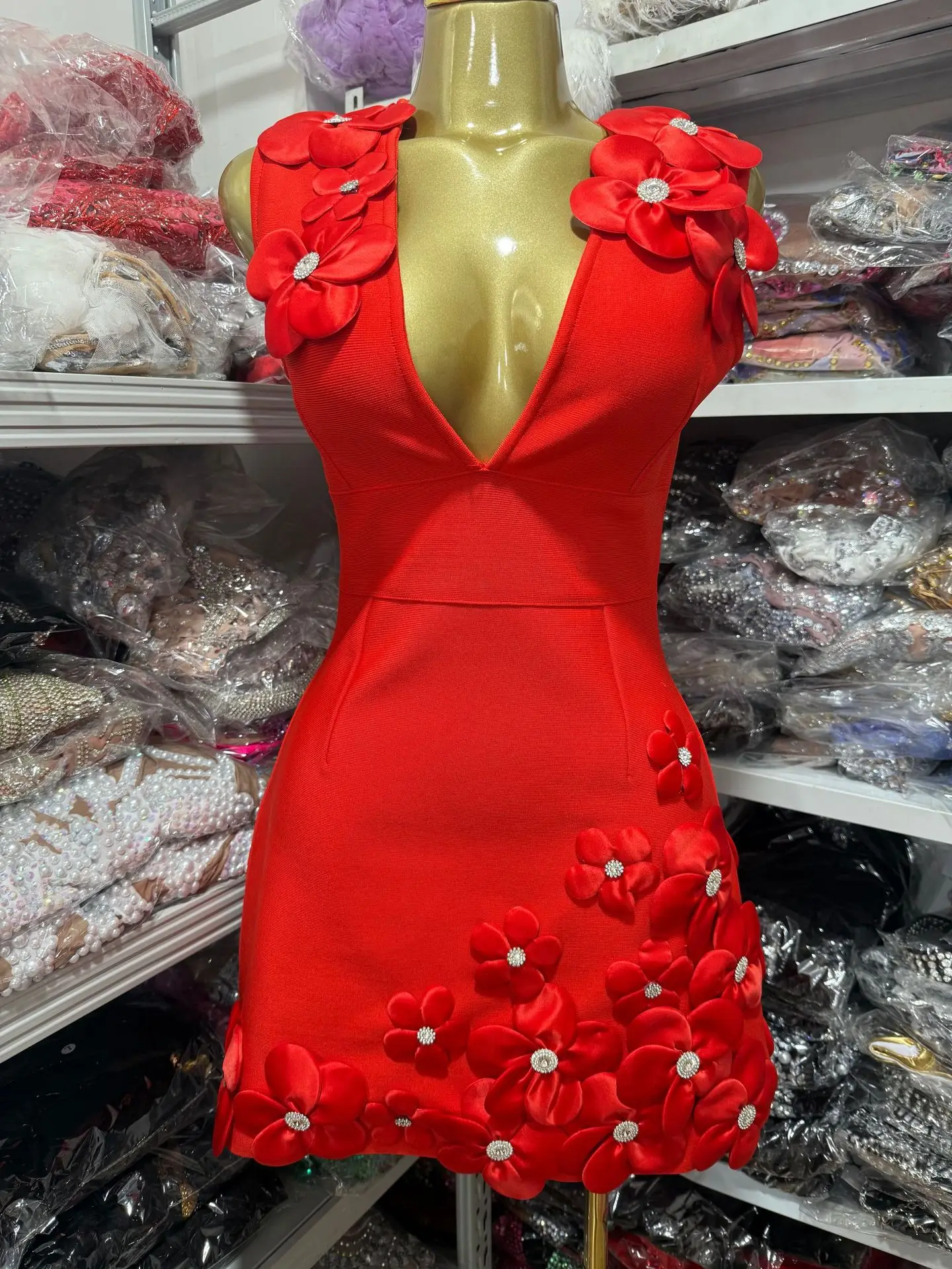 red bandage dress wholesale Wholesale SY129 Elegant Diamond Sling Bandage Dress - Banquet Ready for your store