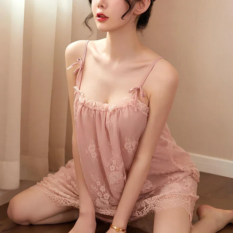 

Нижнее белье, кружевная сорочка, ночная рубашка, сетчатая одежда для сна, ночная рубашка, подарки на день Святого Валентина для женщин, одежда для сна Lenceria Hot Mujeres