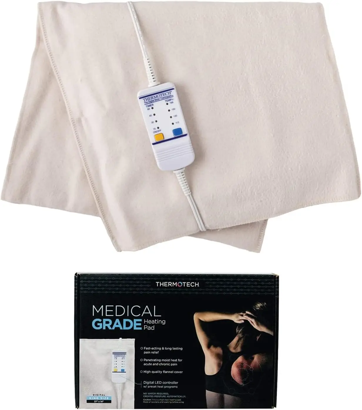 

Extra Large Digital Heating Pad with Auto Moist Heat for Back Pain, Muscle Relief & Cramps - 26" x 14"