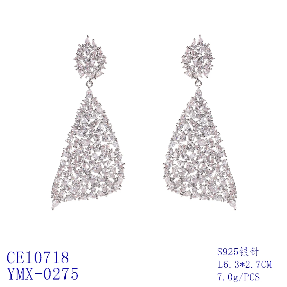 

Triangle Style Cubic Zircon Dangle Earrings For Women Wedding Bridal Jewelry Accessories Birthday Gifts CE10718
