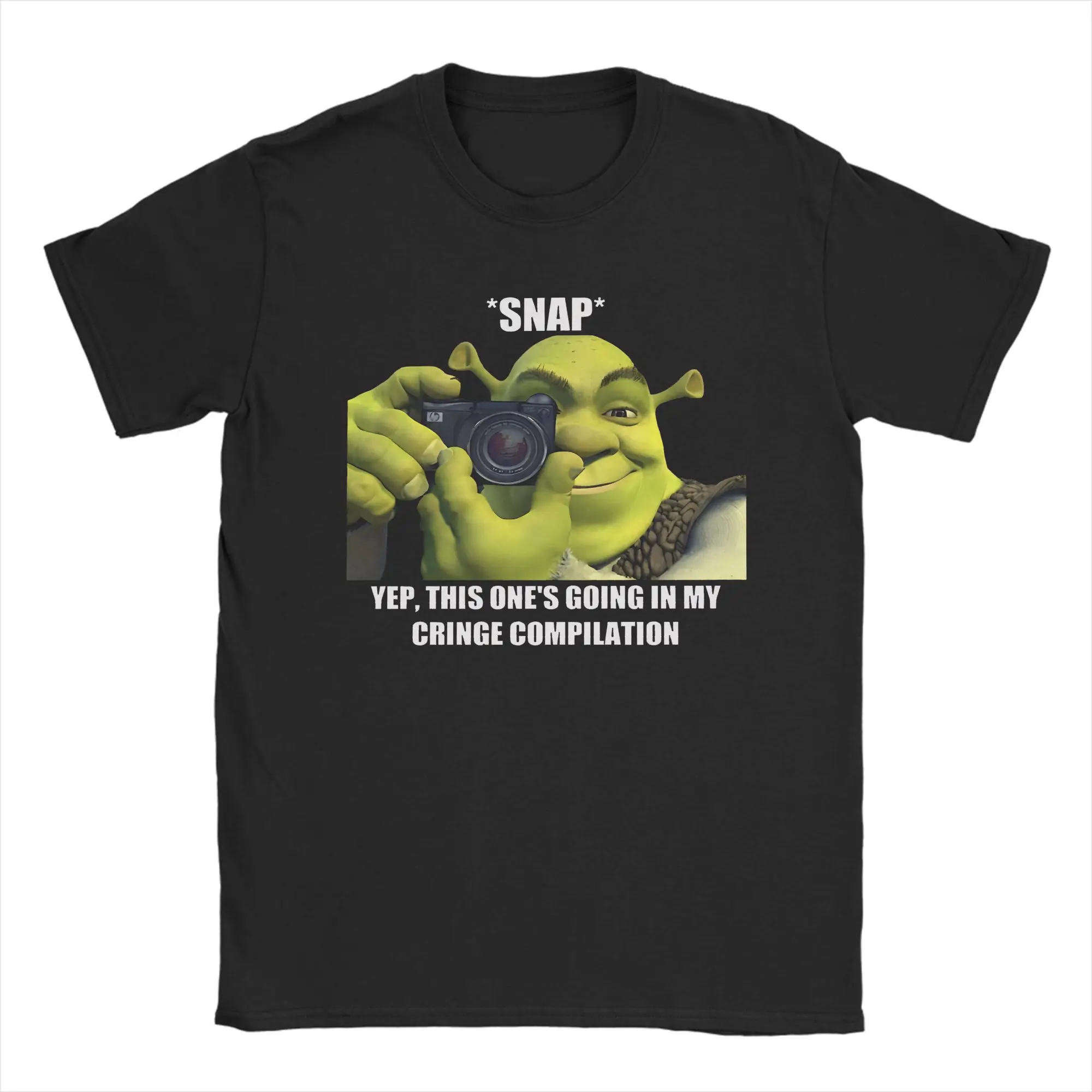 تي شيرت Shrekes Camera للرجال والنساء مطبوع عليه ملابس قطنية 100%