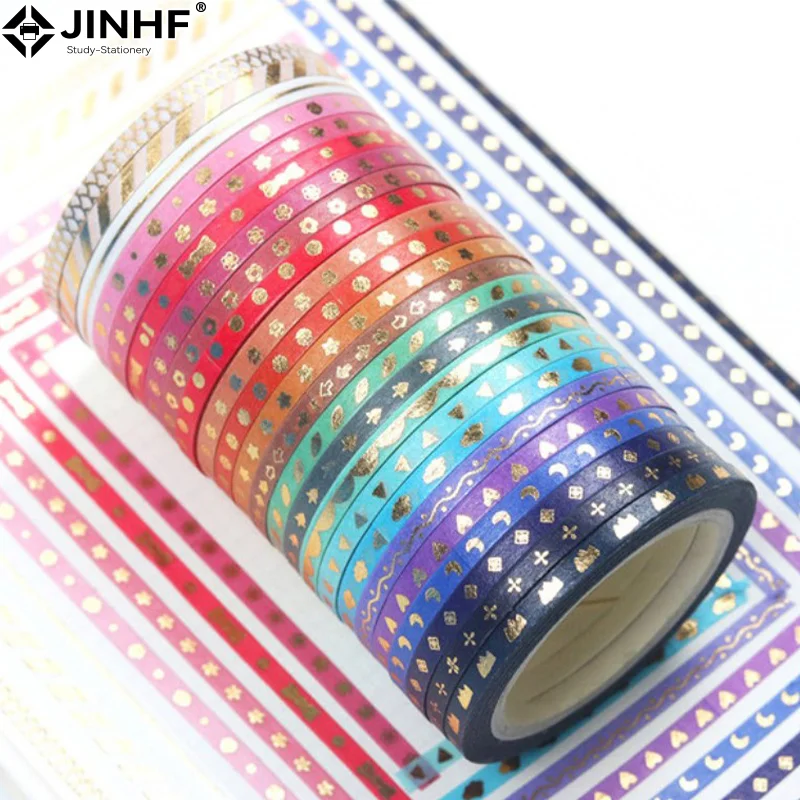 24 Rolls Glitter Pattern Washi Tape Adhesive Sticker Hand Diary Stickers Masking Tape Decorative Christmas DIY Crafts 3mmX5m