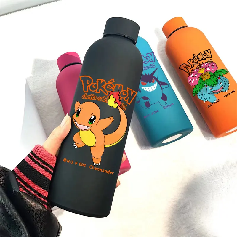 Vaso Térmico de 500ML para Estudiantes de Pokémon, Linda Botella con Diseño de Charizard, Taza de Café Portátil con Aislamiento Térmico, Regalo