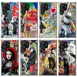 Banksy Graffiti Art Phone Case For Samsung Galaxy S23 S24 S25 Edge S26 Ultra S22 + S21 Plus S20 FE Cover Silicone Print Shell Ga