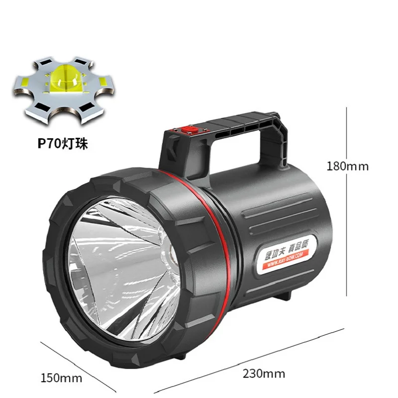 Industrial Anti-Searchlight Waterproof Outdoor Led Strong Light High-Power Long-Range Multi-Function Portable Lamp with USB