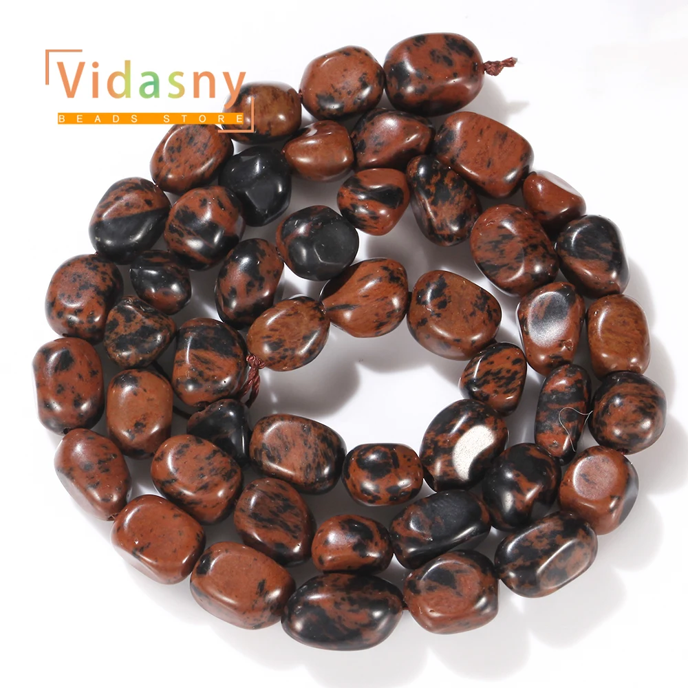 8-10mm Natürlicher Mahagoni-Jaspis Stein Unregelmäßige Ovale Lose Perlen für Schmuckherstellung DIY Armbänder Zubehör – Detail 3