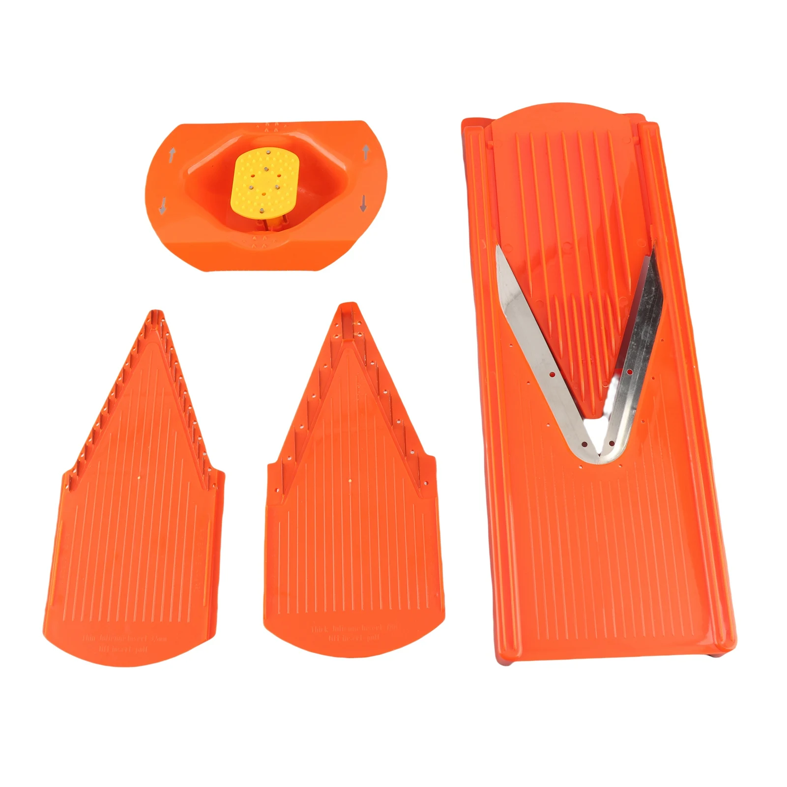 Vegetable Cutter V Blade Mandoline Cutter Stainless Steel Blade Hand Protector Large Frame ABS Plastic Bottom for Home Kitchen