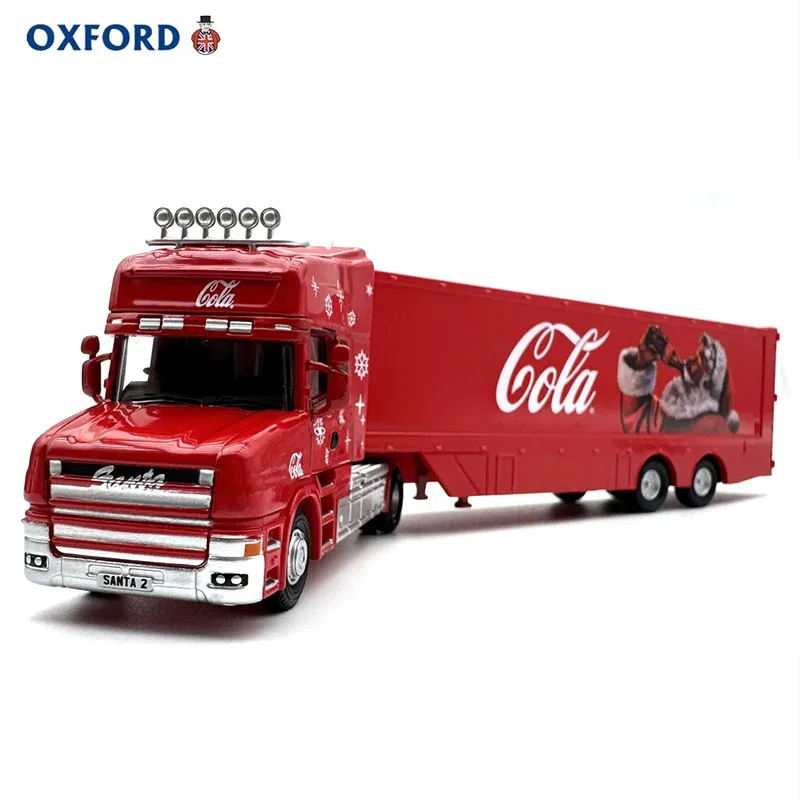 oxford-1-76-scale-t-truck-red-christmas-style-alloy-car-model-static-collection-decorated-holiday-gifts-toys-souvenir-gift