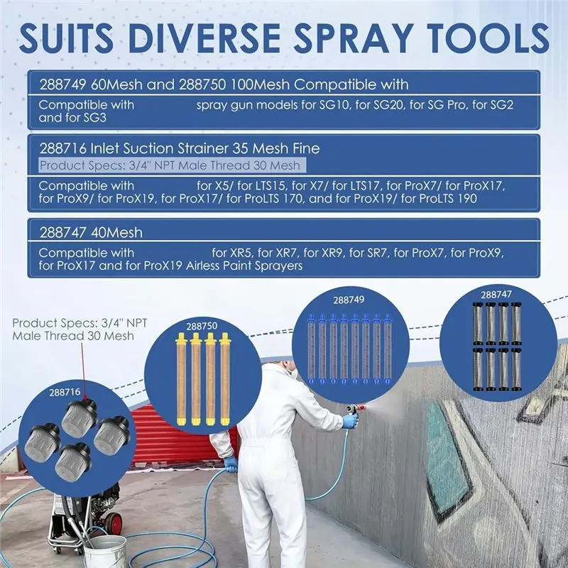 [NEW!ABSV】 For Graco Prox17/Prox19 Compatible Airless Paint Sprayer Filter Set(24 Pieces)