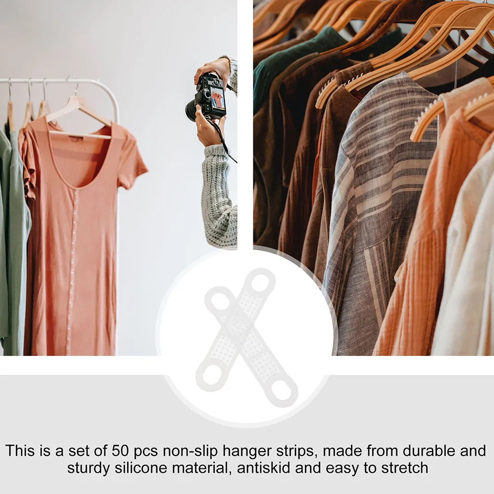 

60pcs Anti slip Strips Non skid Silica Gel Hanger Strips Closet Clothes Holder White Environmental Protection Building Tools