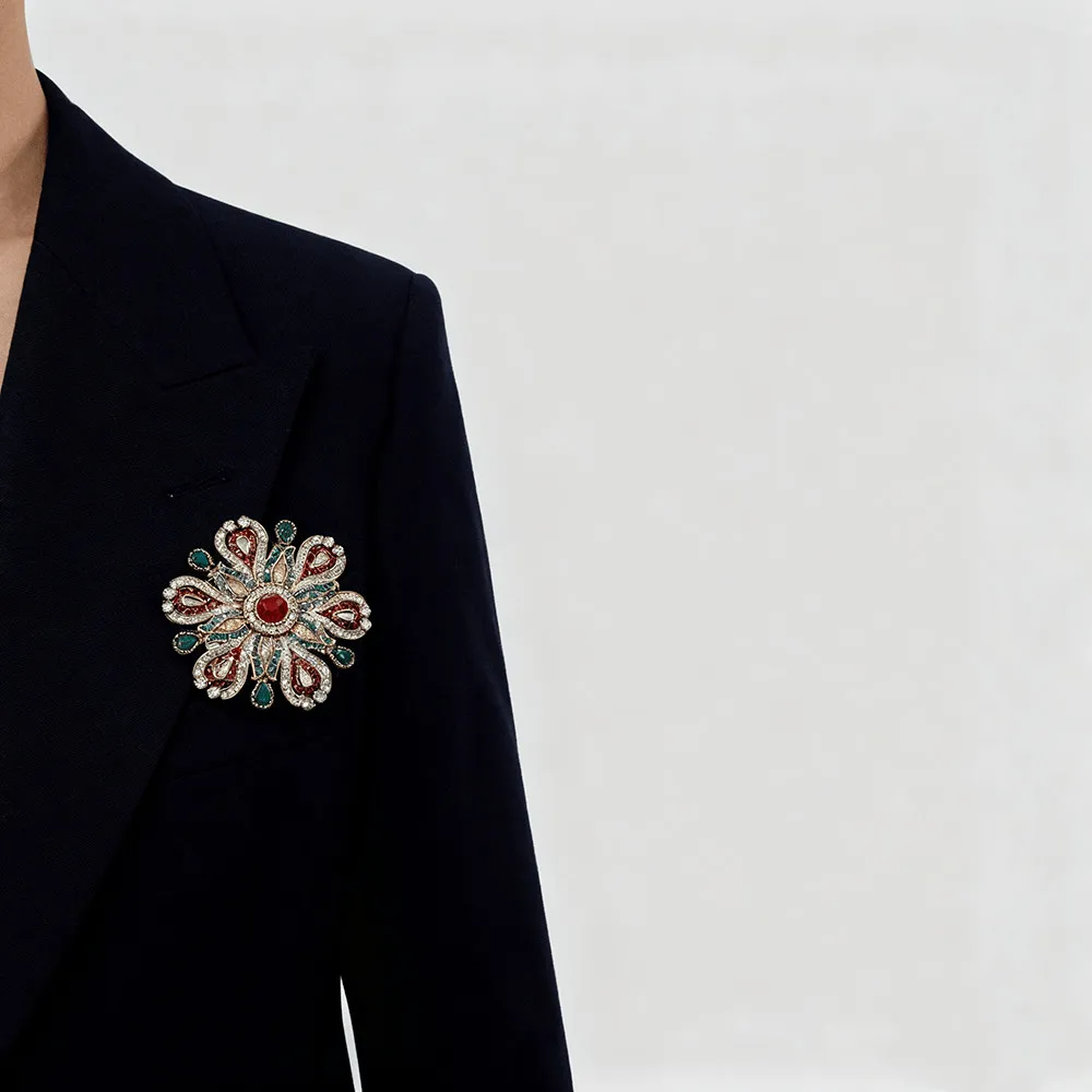 Baroque Luxury Floral Design Brooch for Men and Women, Jewelry Accessories, Wedding, Holiday, Party, Couple's Surprise Gift