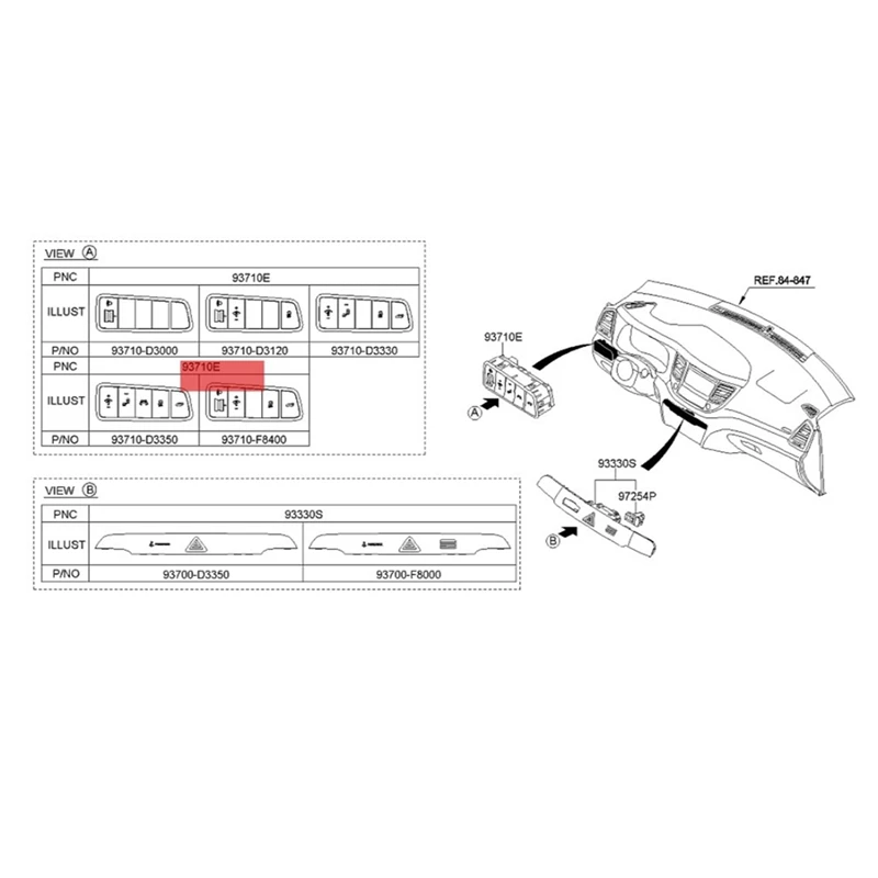 Car Instrument Luminance Headlight Adjustment Switch Button 93710-F8400 For Hyundai Tucson 2015-2018 OFF Tailgate Switch Parts