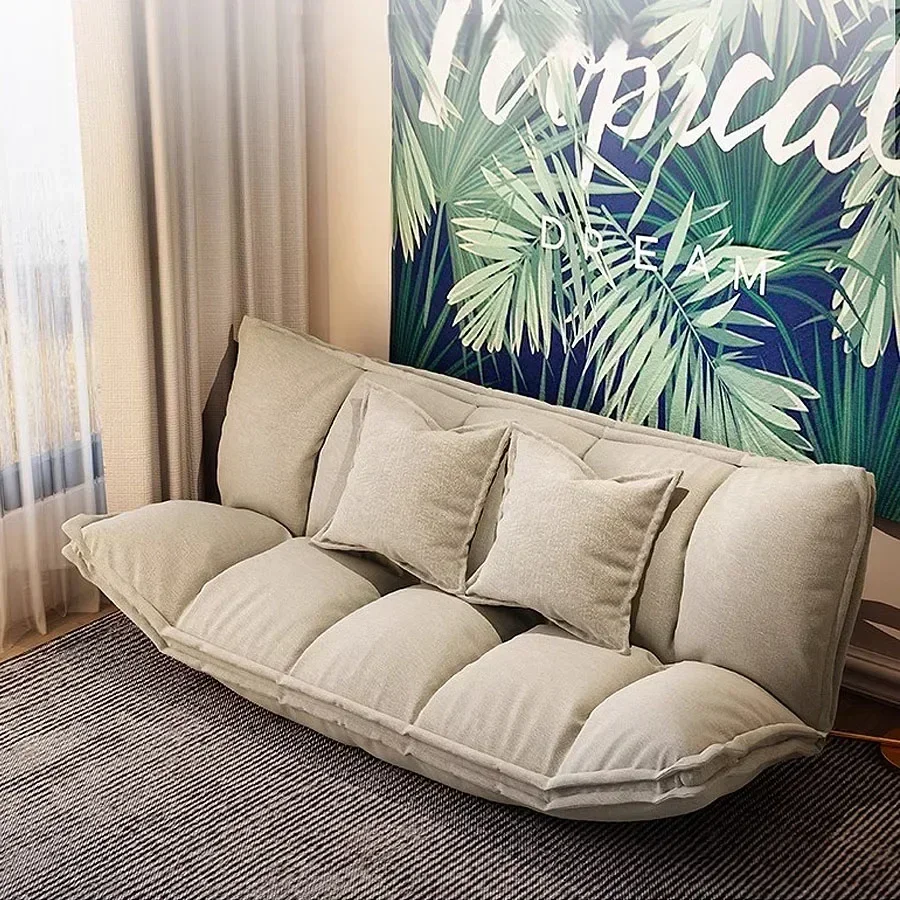 New model Lazy Sofa Tatami Sofa Balcony Can Lie Down Balcony Living Room Bedroom Small Sofa Double Sofa Floor Folding Sofa Bed.