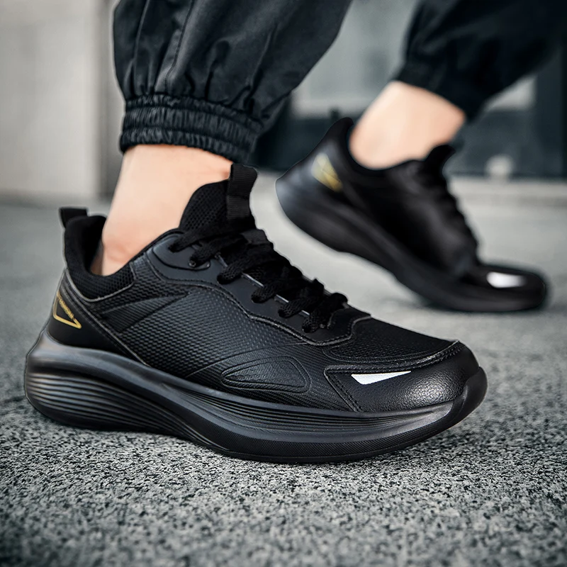 

High-quality Leather Sneakers Men Casual Breathable Non-slip Tennis Shoes Outdoor Trendy Walking Shoes for Men Tenis Para Hombre